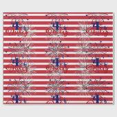 Vuurwerk Red Stripes 4 juli Onafhankelijkheidsdag Cadeaupapier (Vlak)