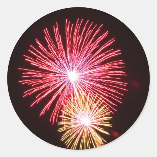 Vuurwerk Ronde Sticker (Voorkant)