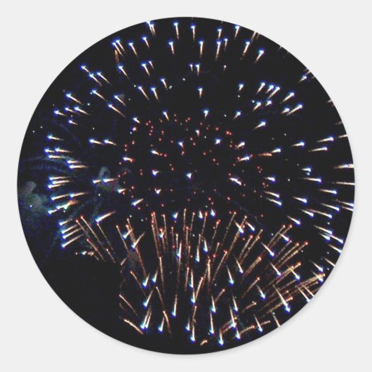 Vuurwerk Ronde Sticker (Voorkant)