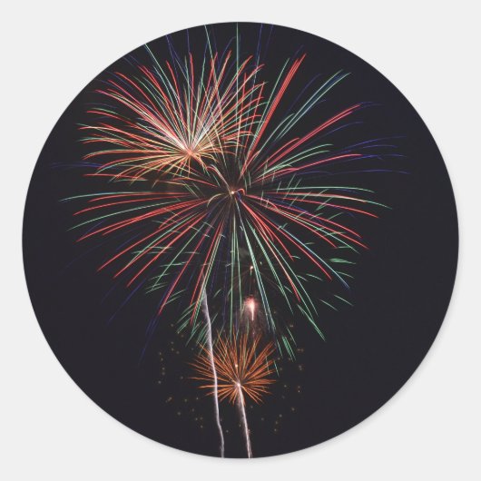 Vuurwerk Ronde Sticker (Voorkant)