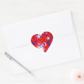 Vuurwerk Rood Wit Blauw 'Age' sticker hart (Envelop)