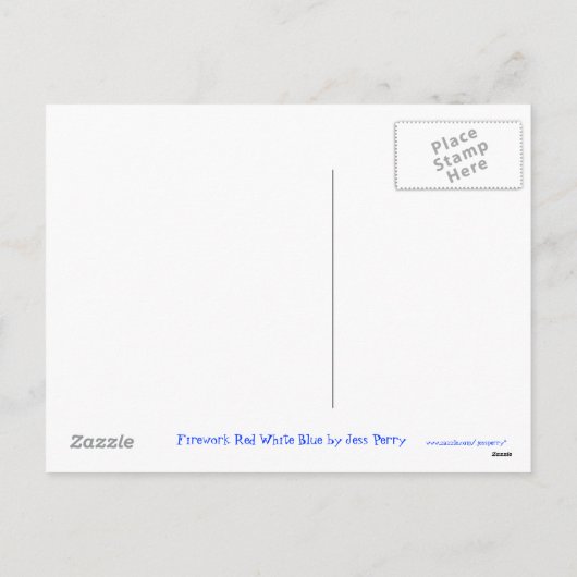 Vuurwerk Rood Wit Blauw 'Gelukkig Nieuwjaar' brief Feestdagenkaart (Achterkant)