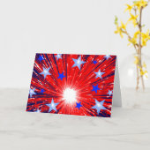 Vuurwerk Rood Wit Blauw 'Happy 4th July' kaart (Gele Bloem)