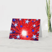 Vuurwerk Rood Wit Blauw 'Happy 4th July' kaart (Voorkant)