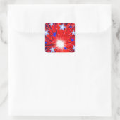 Vuurwerk Rood Wit Blauw' sticker aquare (Tas)