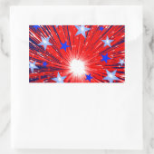 Vuurwerk Rood Wit Blauw sticker rechthoek (Tas)