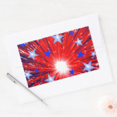 Vuurwerk Rood Wit Blauw sticker rechthoek (Envelop)