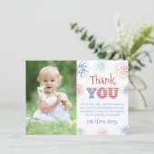 Vuurwerk rood-wit en blauw Afbeelding van 4 juli Bedankkaart (Staand voorkant)