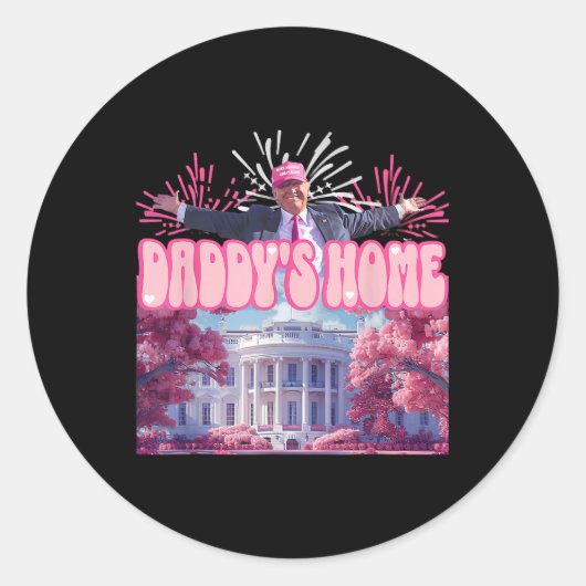 Vuurwerk Roze - Daddy's Home Trump 2024 Ronde Sticker (Voorkant)
