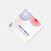 Vuurwerk servetten voor 4 juli feest (Hoek)