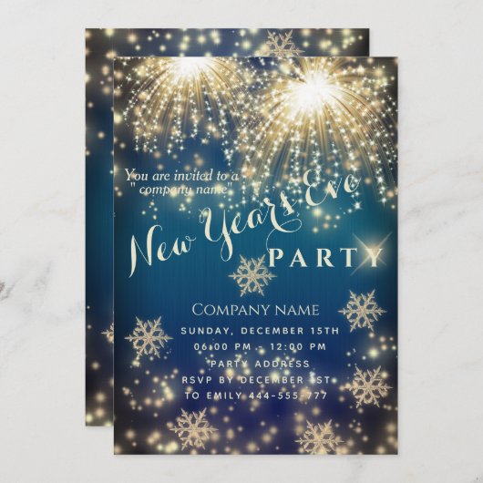Vuurwerk Sparkle luxe oudejaarsavond feest Kaart (Voorkant / Achterkant)