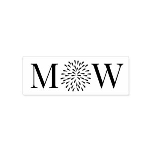 Vuurwerk Spat Paar Huwelijk 2 Initiele Monogram Zelfinktende Stempel