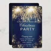 Vuurwerk sprankelende zakelijke kerstfeest kaart (Voorkant / Achterkant)
