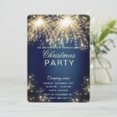 Vuurwerk sprankelende zakelijke kerstfeest kaart (Staand voorkant)