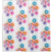 Vuurwerk Sterren Burst van Kleur Blauw Roze Sinaas Douchegordijn (Voorkant)