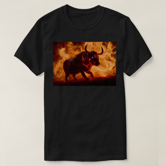 Vuurwerk stier t-shirt (Design voorkant)
