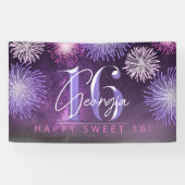 Vuurwerk Sweet 16 Paars ID984 Spandoek (Horizontaal)