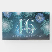 Vuurwerk Sweet 16 Teal ID984 Spandoek (Horizontaal)