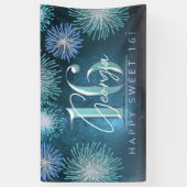 Vuurwerk Sweet 16 Teal ID984 Spandoek (Verticaal)
