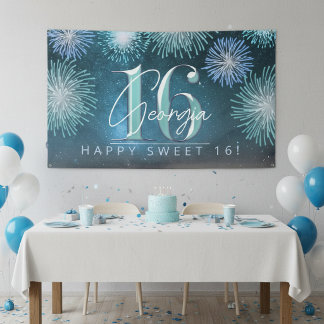 Vuurwerk Sweet 16 Teal ID984 Spandoek