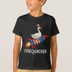 Vuurwerk T-shirt, Grappige Gans 4 juli T-shirt 