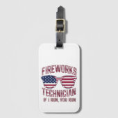 Vuurwerk Technicus 4 Juli Grappig Nederland Bagagelabel (Voorkant (verticaal))