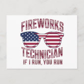 Vuurwerk technicus 4 juli grappig Nederland Briefkaart (Voorkant)