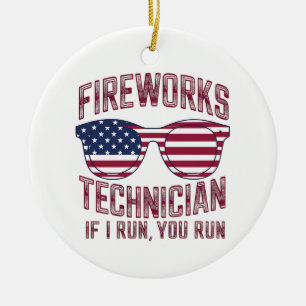 Vuurwerk technicus 4 juli grappig Nederland Keramisch Ornament
