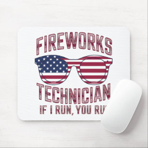 Vuurwerk technicus 4 juli grappig Nederland Muismat