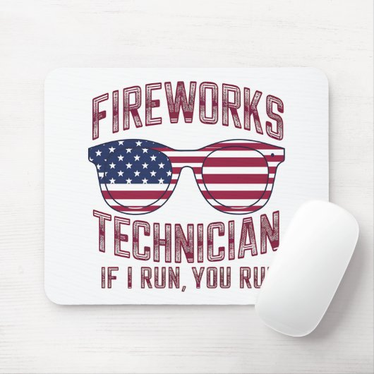 Vuurwerk technicus 4 juli grappig Nederland Muismat (Met muis)