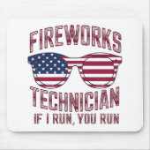 Vuurwerk technicus 4 juli grappig Nederland Muismat (Voorkant)