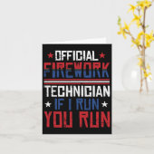 Vuurwerk technicus 4 juli Grappig Nederland Pyro-t Kaart (Gele Bloem)