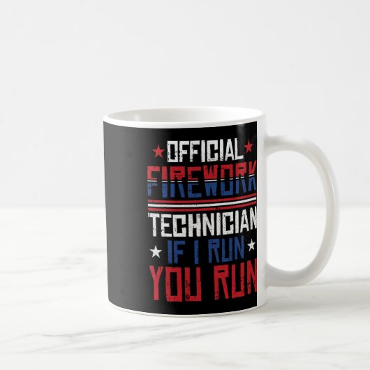 Vuurwerk technicus 4 juli Grappig Nederland Pyro-t Koffiemok (Rechts)