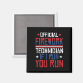 Vuurwerk technicus 4 juli Grappig Nederland Pyro-t Magneet (Voorkant / Achterkant)