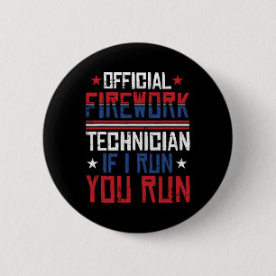 Vuurwerk technicus 4 juli Grappig Nederland Pyro-t Ronde Button 5,7 Cm