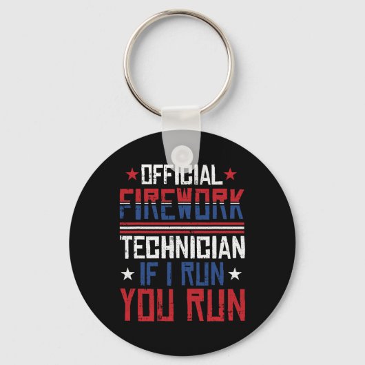 Vuurwerk technicus 4 juli Grappig Nederland Pyro-t Sleutelhanger (Voorkant)
