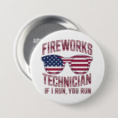 Vuurwerk Technicus 4 Juli Grappig Nederland Ronde Button 7,6 Cm (Voorkant /achterkant)