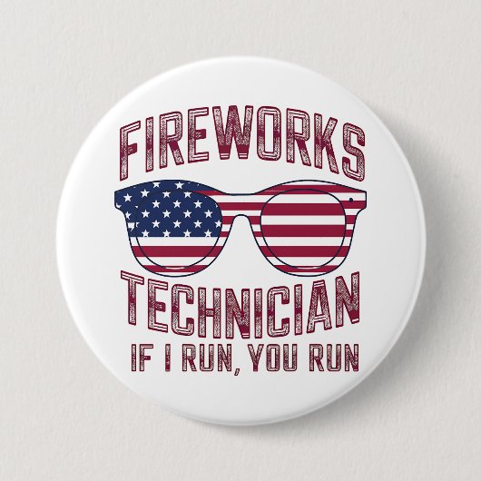 Vuurwerk Technicus 4 Juli Grappig Nederland Ronde Button 7,6 Cm (Voorkant)