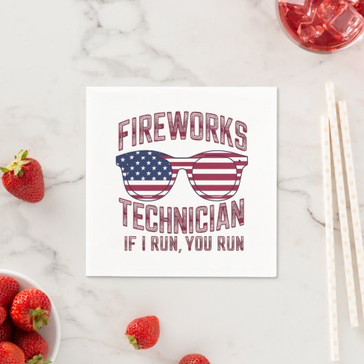 Vuurwerk Technicus 4 Juli Grappig Nederland Servet (Insitu)