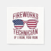 Vuurwerk Technicus 4 Juli Grappig Nederland Servet (Voorkant)