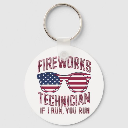 Vuurwerk Technicus 4 Juli Grappig Nederland Sleutelhanger (Voorkant)