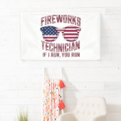 Vuurwerk Technicus 4 Juli Grappig Nederland Spandoek (Insitu)