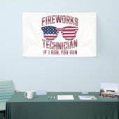 Vuurwerk Technicus 4 Juli Grappig Nederland Spandoek (Beurs)