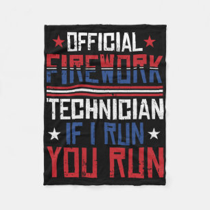 Vuurwerk technicus 4 juli Grappig Usa Pyro-tec Fleece Deken