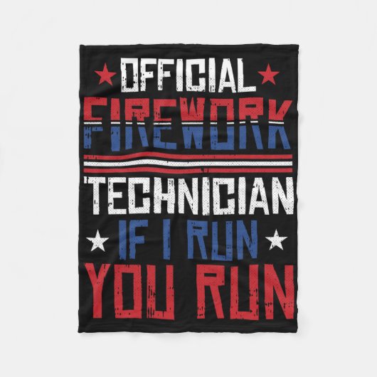 Vuurwerk technicus 4 juli Grappig Usa Pyro-tec Fleece Deken (Voorkant)