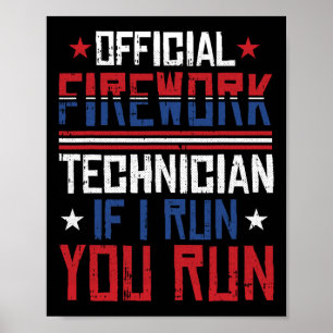 Vuurwerk technicus 4 juli Grappig Usa Pyro-tec Poster