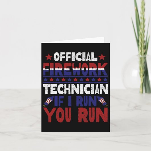 Vuurwerk technicus 4 juli leuk USA Pyro-tec Kaart (Voorkant)