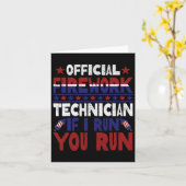 Vuurwerk technicus 4 juli leuk USA Pyro-tec Kaart (Gele Bloem)