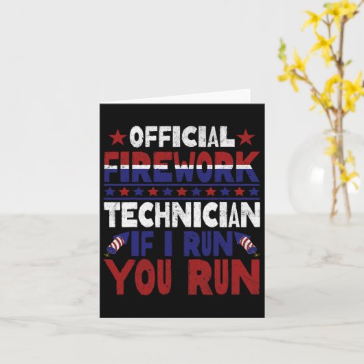 Vuurwerk Technicus 4e Juli Grappig Usa Pyro-tec Kaart (Gele Bloem)