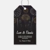 Vuurwerk thema zwart goud bruiloft dank u Labels Cadeaulabel (Voorkant)